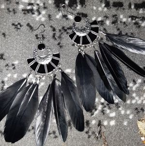 Black Feather Earrings